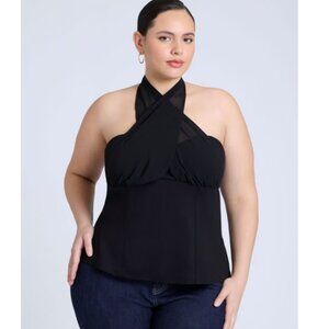 Never worn chiffon wrap halter shirt